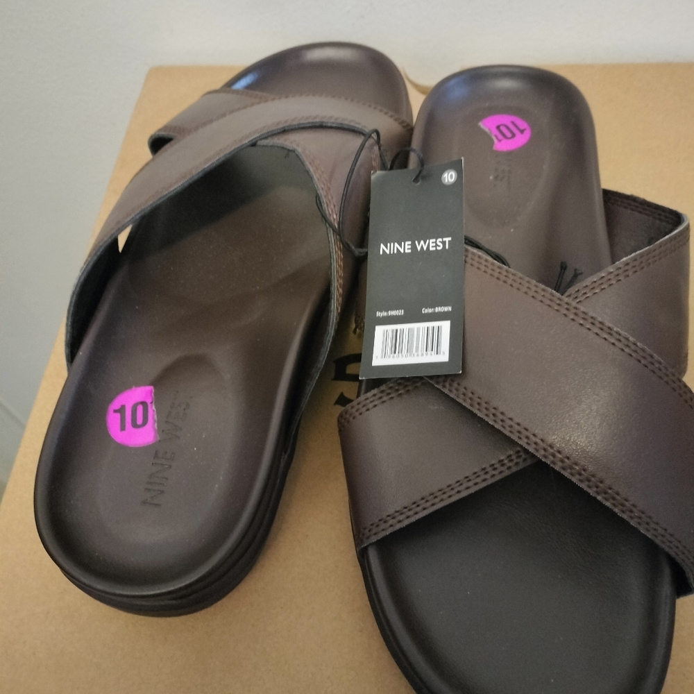 Men Nine West Leather Sandals - Picture 3 of 5